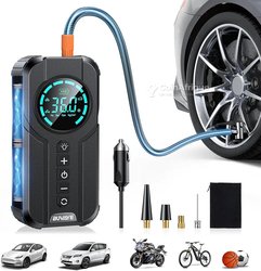 Démarreur 4 en 1 avec compresseur d'air, banque d'alimentation et lampe